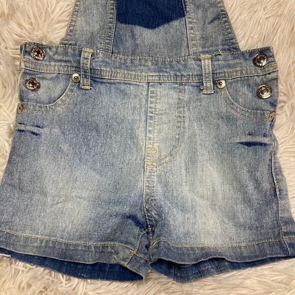 7 for all mankind kids denim jean shorts overalls - Picture 5 of 8